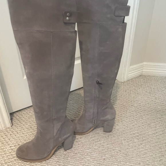 NEIMAN MARCUS | Over the Knee Suede Boots | Dove Grey | Fits Wide Calf | Size 10 - Picture 6 of 11